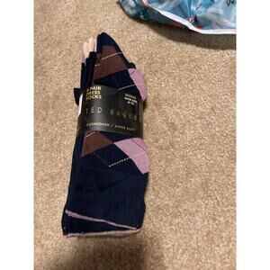 NWT Ted Baker 6 Pair Men's Crew Pattern Cushioned Super Soft Dress Socks 6-12